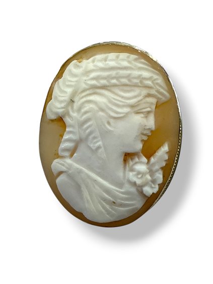 Brooch Mandile 1922 Woman Cammei  in Silver Conchiglia 2MSPC12 - 2MSPC12